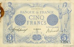 5 Francs BLEU FRANKREICH  1912 F.02.09 SS