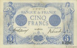 5 Francs BLEU FRANCIA  1913 F.02.18 MBC