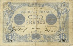 5 Francs BLEU FRANCIA  1916 F.02.45 q.MB