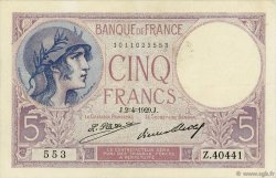 5 Francs FEMME CASQUÉE FRANKREICH  1929 F.03.13