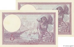 5 Francs FEMME CASQUÉE Consécutifs FRANCIA  1933 F.03.17 SPL