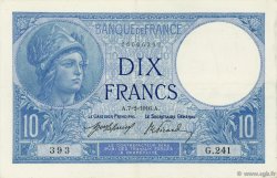 10 Francs MINERVE FRANCIA  1916 F.06.01