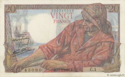 20 Francs PÊCHEUR FRANCE  1942 F.13.01 VF+