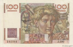 100 Francs JEUNE PAYSAN filigrane inversé FRANCIA  1954 F.28bis.05 EBC