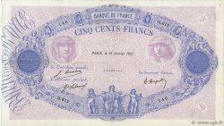 500 Francs BLEU ET ROSE FRANCIA  1921 F.30.25 BC+