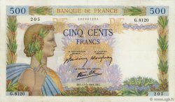 500 Francs LA PAIX FRANKREICH  1944 F.32.47 fSS