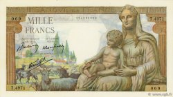 1000 Francs DÉESSE DÉMÉTER FRANKREICH  1943 F.40.22 fST