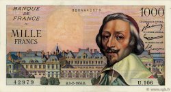 1000 Francs RICHELIEU FRANCIA  1955 F.42.10 BB