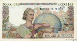 10000 Francs GÉNIE FRANÇAIS FRANCE  1952 F.50.58 VF+