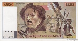 100 Francs DELACROIX imprimé en continu FRANCIA  1990 F.69bis.02e1 q.SPL