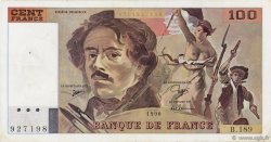 100 Francs DELACROIX imprimé en continu FRANCE  1990 F.69bis.02e2 VF+