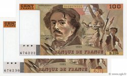 100 Francs DELACROIX imprimé en continu FRANCE  1993 F.69bis.08 SUP