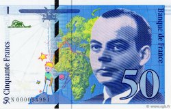 50 Francs SAINT-EXUPÉRY FRANKREICH  1992 F.72.01aN fST