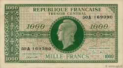 1000 Francs MARIANNE chiffres gras FRANKREICH  1945 VF.12.01 VZ