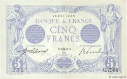 5 Francs BLEU FRANKREICH  1915 F.02.31 fST