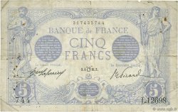 5 Francs BLEU lion inversé FRANKREICH  1916 F.02bis.04 fS
