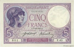 5 Francs FEMME CASQUÉE FRANCE  1917 F.03.01