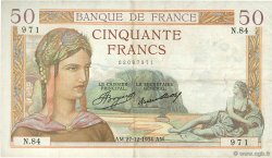50 Francs CÉRÈS FRANCIA  1934 F.17.02 q.SPL