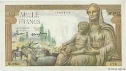 1000 Francs DÉESSE DÉMÉTER FRANCE  1943 F.40.30 XF