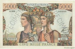 5000 Francs TERRE ET MER FRANCE  1949 F.48.01Sp SUP+