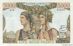 5000 Francs TERRE ET MER FRANCE  1951 F.48.05 AU-