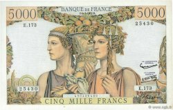 5000 Francs TERRE ET MER FRANKREICH  1957 F.48.16 VZ+