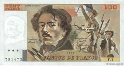 100 Francs DELACROIX FRANCE  1978 F.68.01 VF+