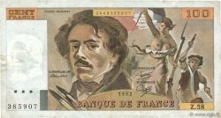 100 Francs DELACROIX modifié FRANCE  1982 F.69.06 VF