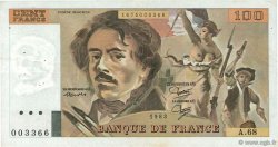 100 Francs DELACROIX modifié FRANKREICH  1983 F.69.07 SS