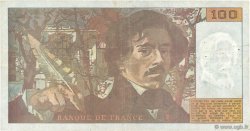 100 Francs DELACROIX imprimé en continu FRANCE  1990 F.69bis.01bD F+