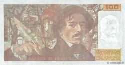 100 Francs DELACROIX imprimé en continu FRANCE  1990 F.69bis.01bF VF