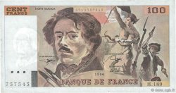 100 Francs DELACROIX imprimé en continu FRANKREICH  1990 F.69bis.02e2 SS
