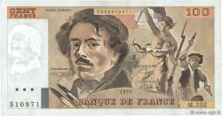 100 Francs DELACROIX imprimé en continu FRANCIA  1991 F.69bis.03c1 q.SPL