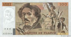 100 Francs DELACROIX imprimé en continu FRANCIA  1991 F.69bis.04a MBC+