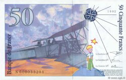 50 Francs SAINT-EXUPÉRY FRANKREICH  1992 F.72.01aN fST+