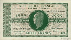 1000 Francs MARIANNE FRANKREICH  1945 VF.12.01 fST