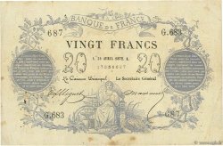 20 Francs type 1871 FRANCIA  1872 F.A46.03 q.BB