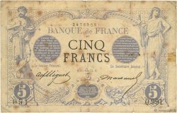 5 Francs NOIR FRANCIA  1872 F.01.10 B