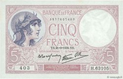 5 Francs FEMME CASQUÉE modifié FRANKREICH  1939 F.04.09 fST