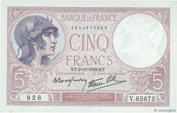 5 Francs FEMME CASQUÉE modifié FRANCE  1939 F.04.14 UNC-