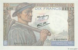 10 Francs MINEUR FRANCE  1944 F.08.11 UNC-