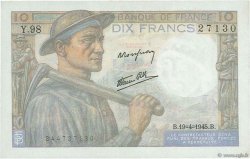 10 Francs MINEUR FRANCE  1945 F.08.13