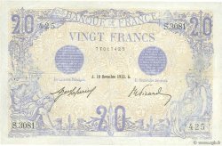 20 Francs BLEU FRANCE  1912 F.10.02