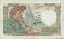 50 Francs JACQUES CŒUR FRANCIA  1942 F.19.20 MBC
