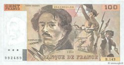 100 Francs DELACROIX imprimé en continu FRANKREICH  1990 F.69bis.01bB