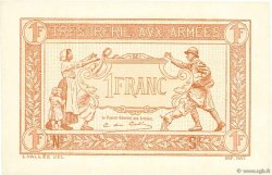 1 Franc TRÉSORERIE AUX ARMÉES 1917 FRANCE  1917 VF.03.00Ec UNC