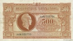 500 Francs MARIANNE FRANCIA  1945 VF.11.03 q.SPL