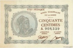 50 Centimes MINES DOMANIALES DE LA SARRE FRANCE  1920 VF.50.01 XF+