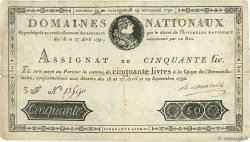 50 Livres FRANCE  1790 Ass.04a F - VF