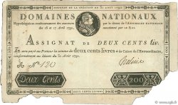 200 Livres FRANCE  1792 Ass.33a B